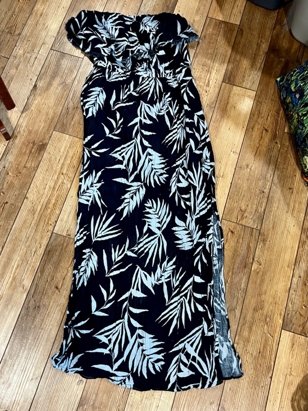 Michael Stars Tara Gauze Strapless Maxi Dress L
